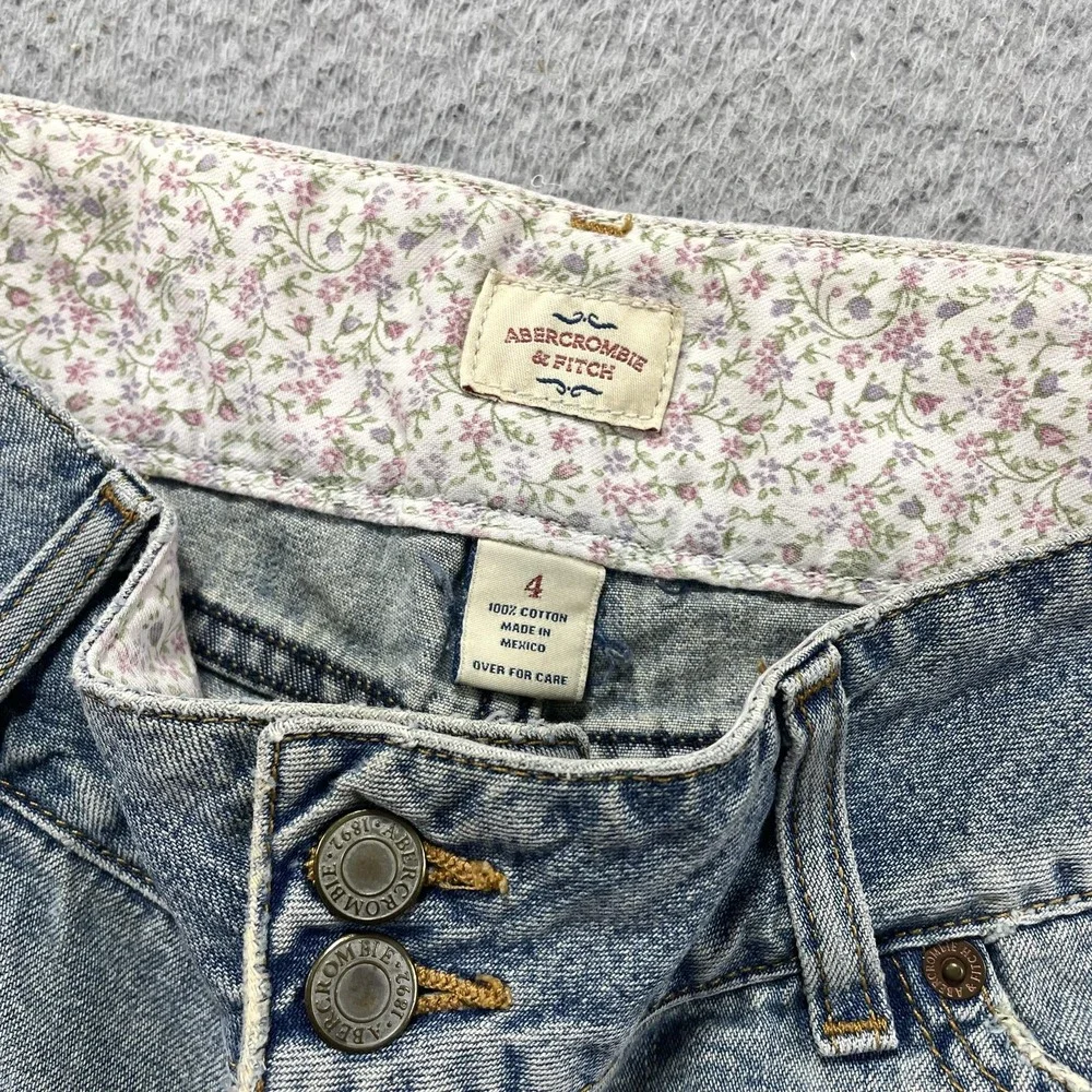 Abercrombie & Fitch Shorts Womens 4 Blue Denim Cut-Off 2